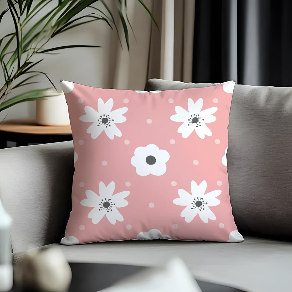 Fashion FFloraling Cushion Cover Antidustmite Pillowcase Invisible Zipper Silky Short Plush Sofa Cushion Cover