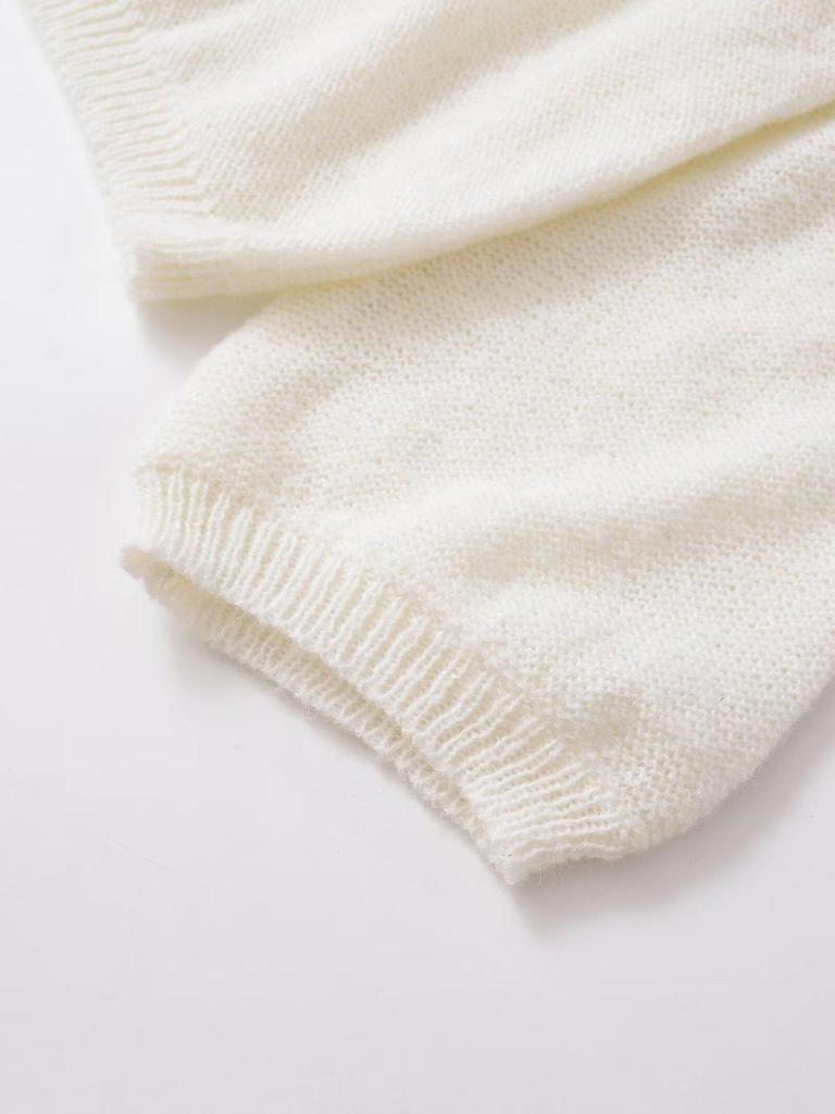 European Autumn 2025 Women's Puff Sleeve Knitwear