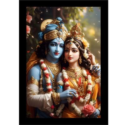 Trükitud plakatid raamidega seinakaunistuseks Jumal Radha Krishna foto raamitud maal Seinaraamid
