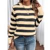 Sweaters For Women  R-neck Striped Cute Color Block Fall Winter Knitted Pullover Tops