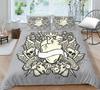 Bed Cover Home Bedclothes Bedding Set 2/3pcs 3D Skull Printing Microfiber Washable Bed Quilt Cover Set