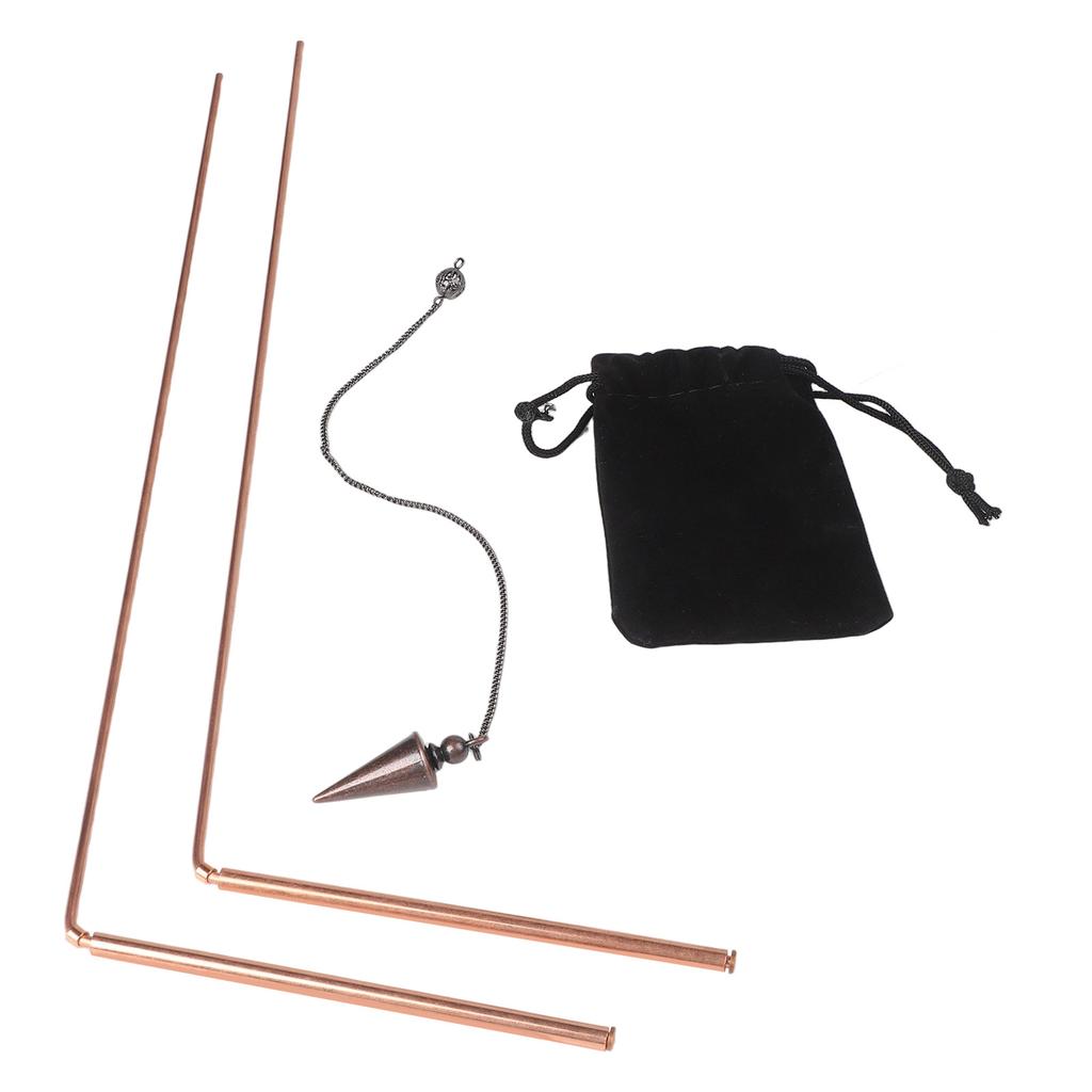 Copper Dowsing Rod Kit Kit Pendulum Multi-Purpose Tool Psychic Divination Interpersonal Relationships Portable Design