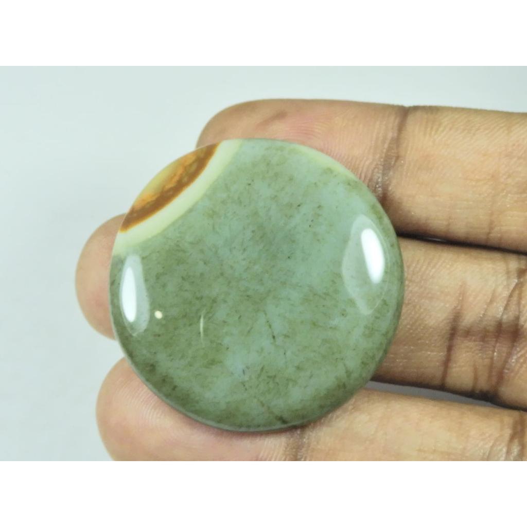 35X35X05MM Natural Polychorme Jasper Round Cabochon Loose Gemstone 64Cts. G-353