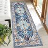 Vintage Oriental Persian Runner Rug Blue Medallion Floral Pattern Non Slip Hallway Carpet Boho Traditional Floor Mat