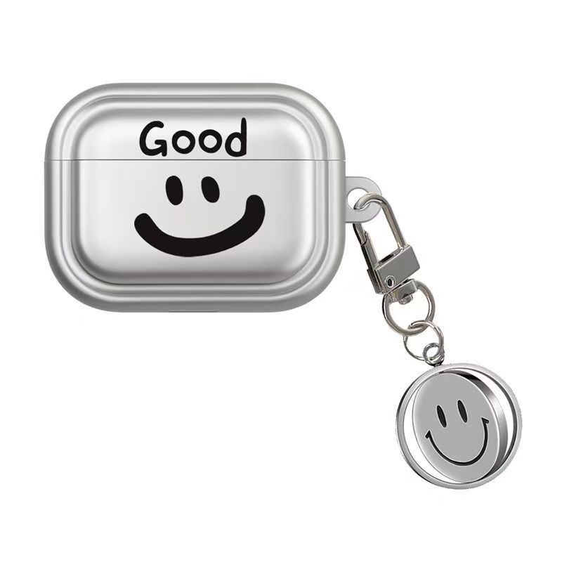 Tide Brand Electroplating Smiley Face Is Suitable for AirPods 1 Generation Protective Cover Apple 1/1 Generation Five or Seven Generation Earphone
