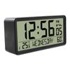 LCD Digital Alarm Clock Battery Operated Desk Electronic Small Clock with Indoor Temperature