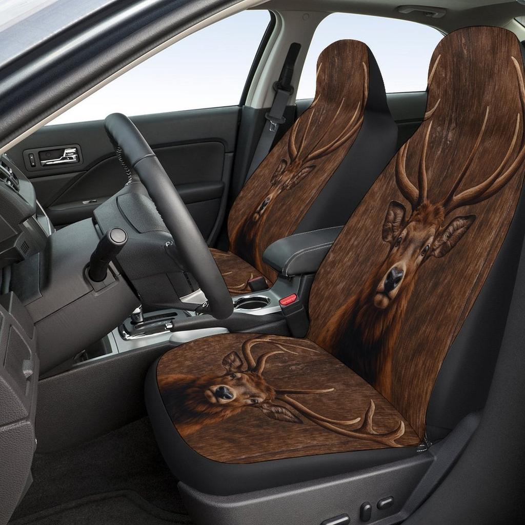 Hertenportret Ontworpen Autostoelhoes Set Voor De Meeste Auto's, Hoge Kwaliteit Comfortabele Autostoel Beschermhoezen Volledige Set, Universeel