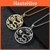 Elegant Korean Inspired Titan Steel Necklace Featuring Dragon Bead Pendant Unisex Design