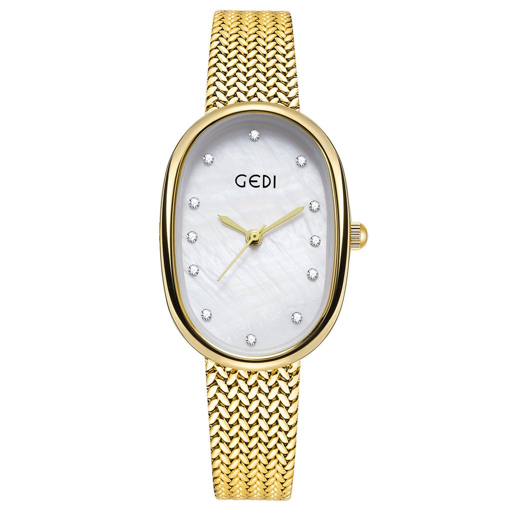 Light Luxury Fritillary Oval Watch Women'S Niche High-End Alloy Waterproof Women'S Watch