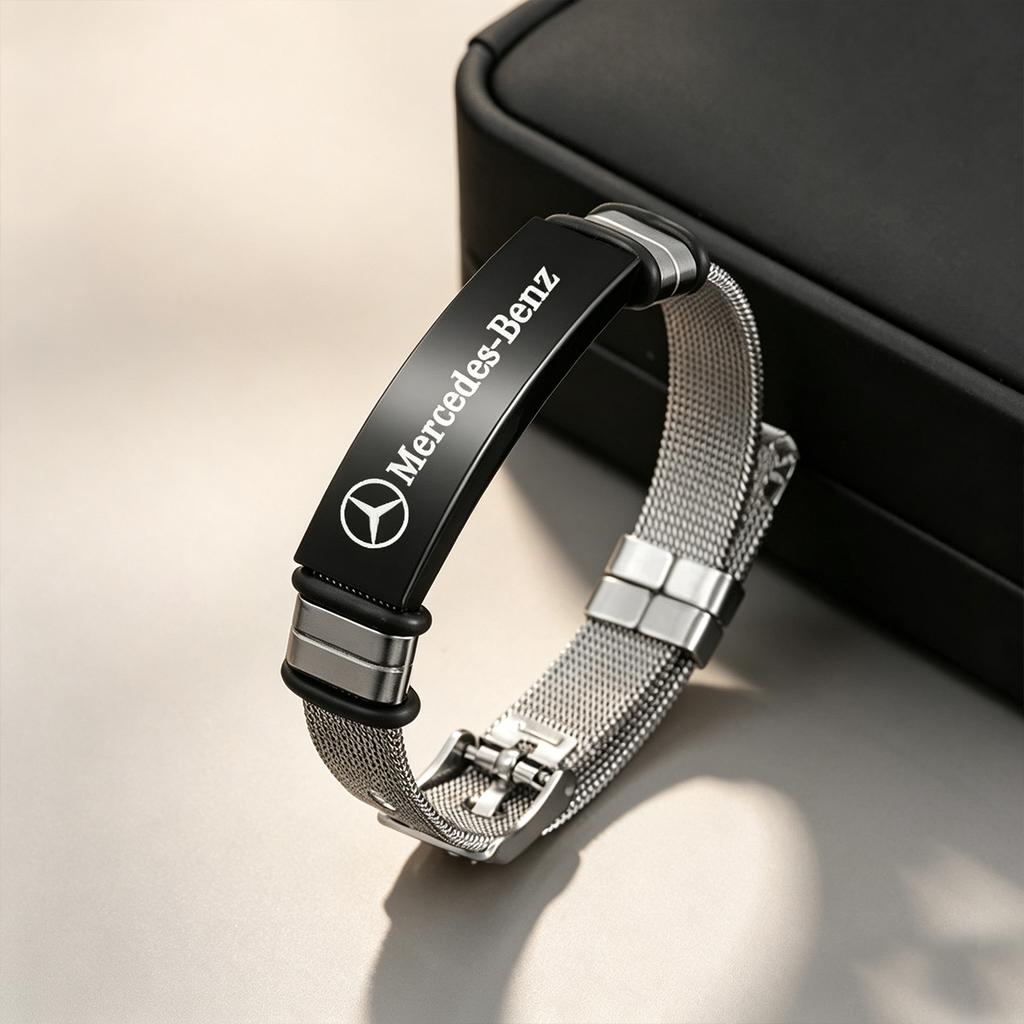 CRY1 Fashion Car Logo Stainless Steel For Men Boy Accessory Gift For Mercedes Benz A B C E S R Class W220 C205 A205 W218 GLA GLE CLC