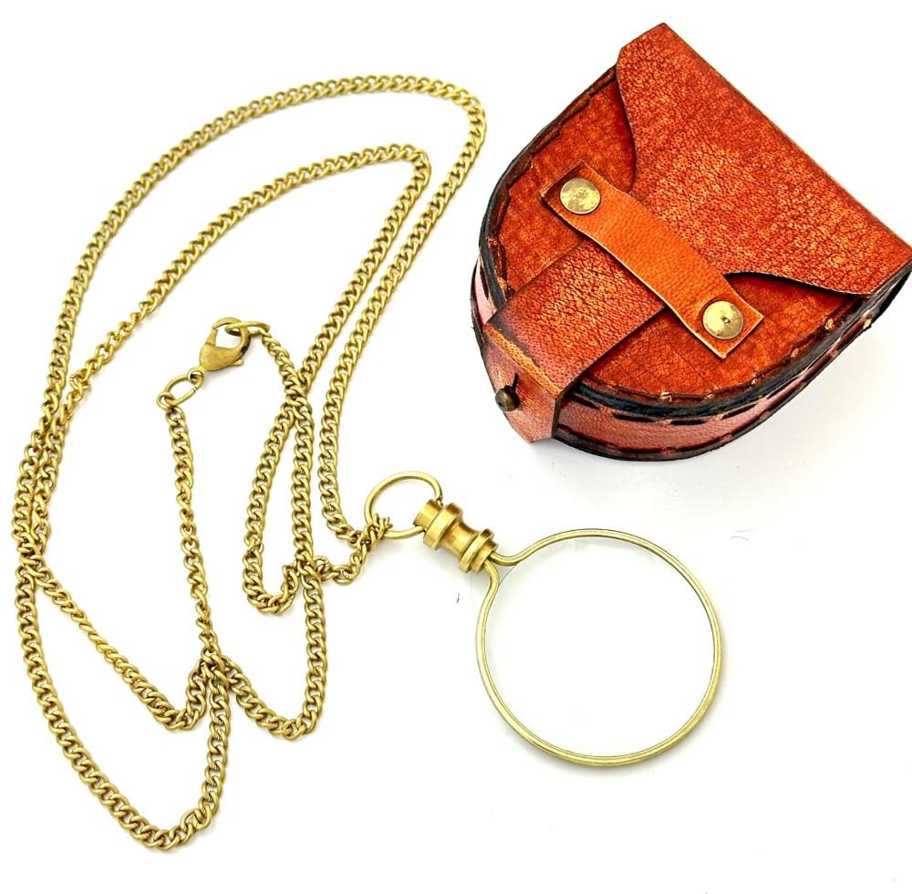 Lommeforstørrelsesglass & Læretui 20X Lommemonokkel Kostyme Antikk Retro,