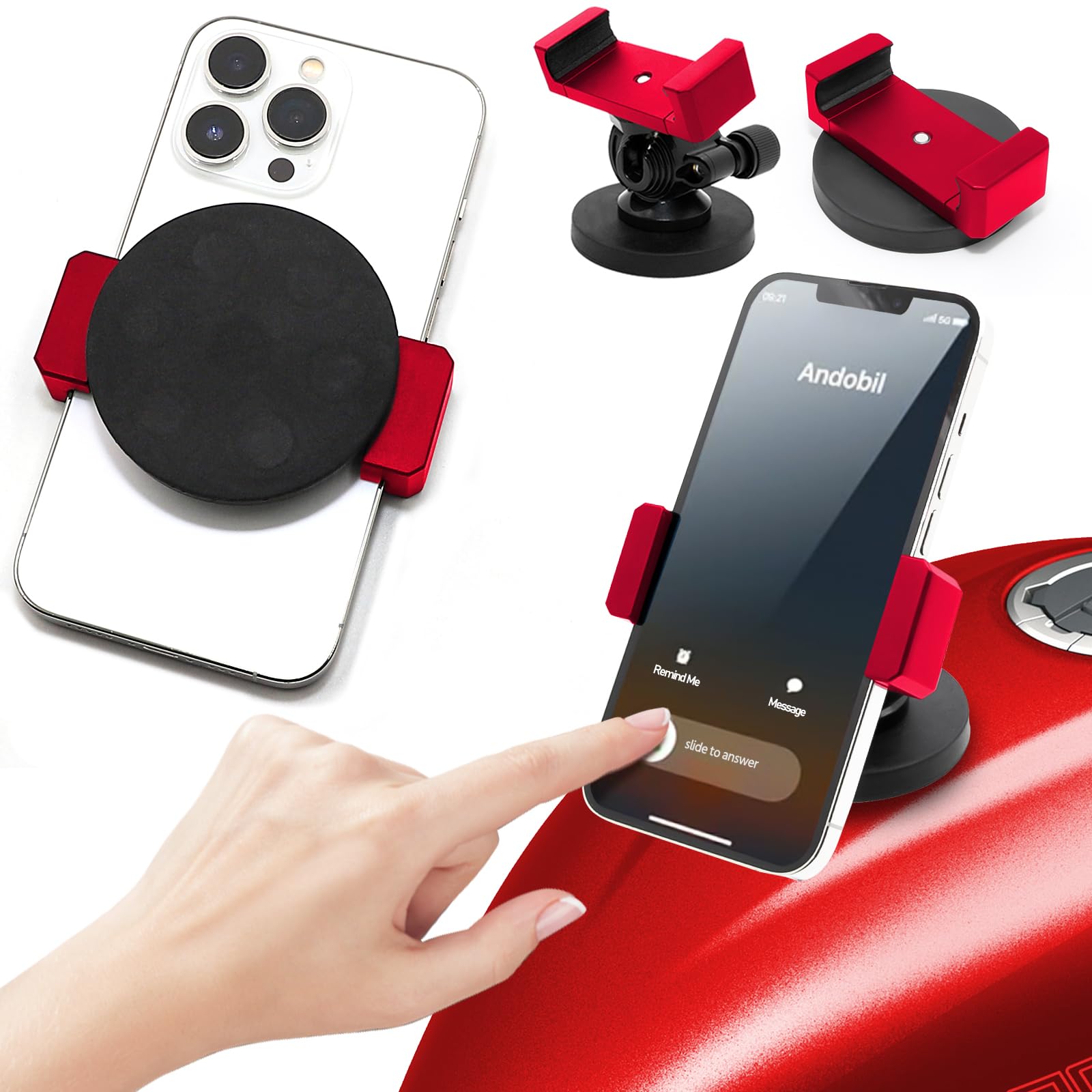 Motorcycle Smartphone Super Rotating Phone Vibration Bicycle QuickHold Mount Smartphone Stand Type Holder, Strong, 360-Degree Holder, Absorbing,