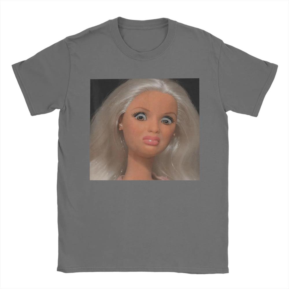 

Vintage S Doll Face Meme Disgusting TShirts Summer Y2K Funny T Shirt Cotton Harajuku Tshirt for Couple Short Sleeve Design Tops XL