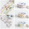 Flower Pattern Design Gift Packaging Ribbon Cute Flower Printed Satin  Christmas Party Supply