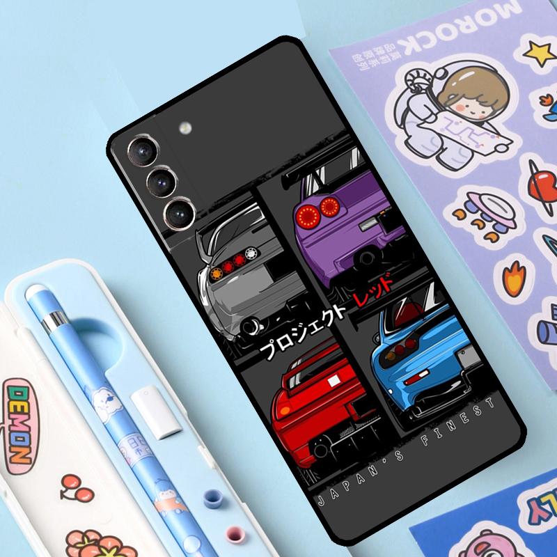 Sports Car JDM  Drift Case For Samsung Galaxy S23 S22 Ultra S21 Plus S8 S9 S10 Note 10 20 Ultra S20 FE S21 FE Cover
