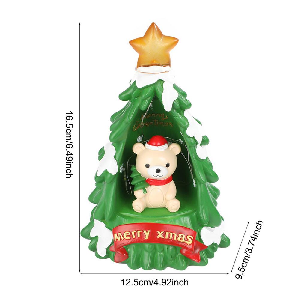 Christmas Ornament with Light Practical Stable Placement Sturdy Desktop Statue Resin Statue for Desk Living Room Bedroom Indoor