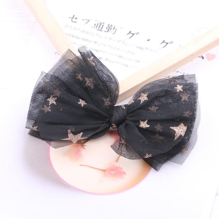 Bunte gepunktete Netzschleife Haarspange für Kinder