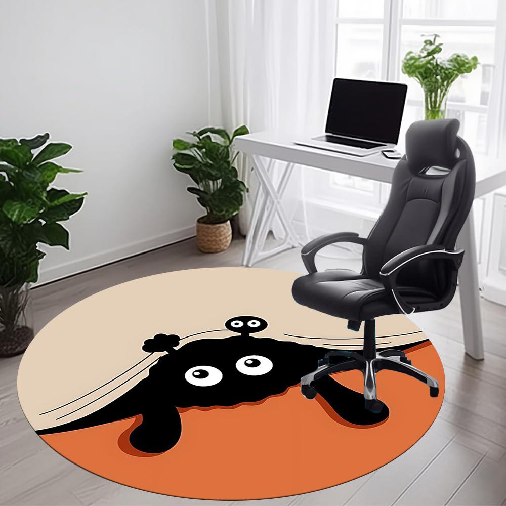 1PC Pocket Elves Office Round Area Rug, Mat Suitable For Office, Under Office Chairs Bedroom Living Room Home Decor, Room Deco
