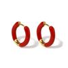 Bunte Neon-Emaille Huggie Creolen Ohrringe Edelstahl Schmuck für Frauen Dopamin Kleiner Ohr-Cuff Piercing Auffälliger Schmuck