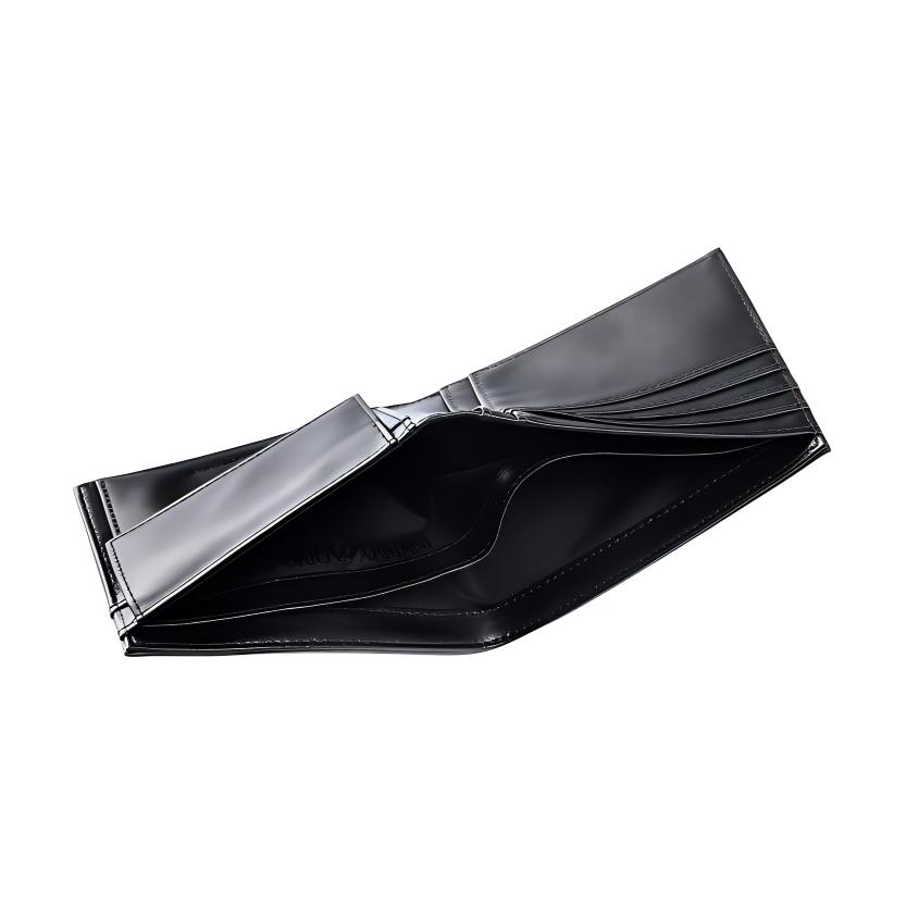 Emporio Armani Commuter Foldable Logo Print Card Slot Wallet Men Wallet Black Red Y4R165-YQ12V-80681