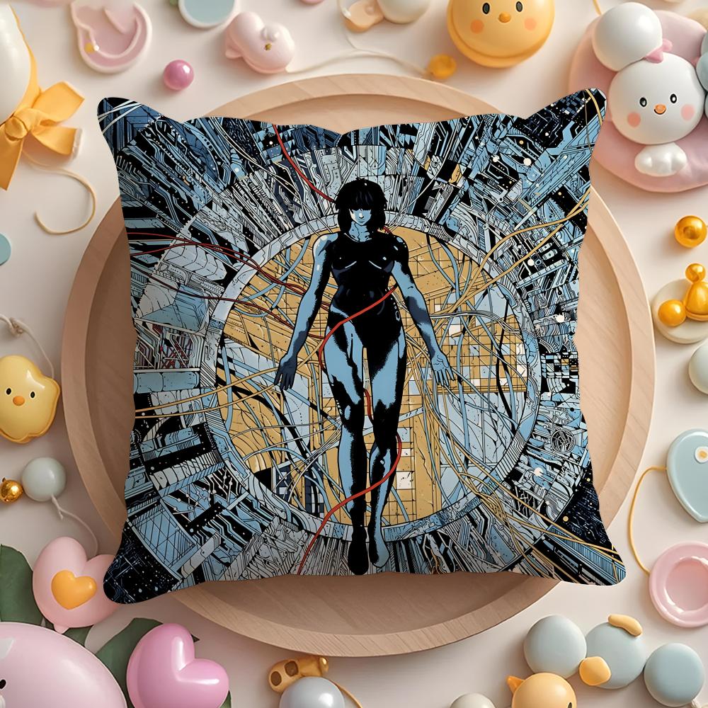 G-Ghost in the S-Shell Cushion Cover Home & Car Multi-Scene Pillow Cover - Reversible, Soft & Durable for Daily Use