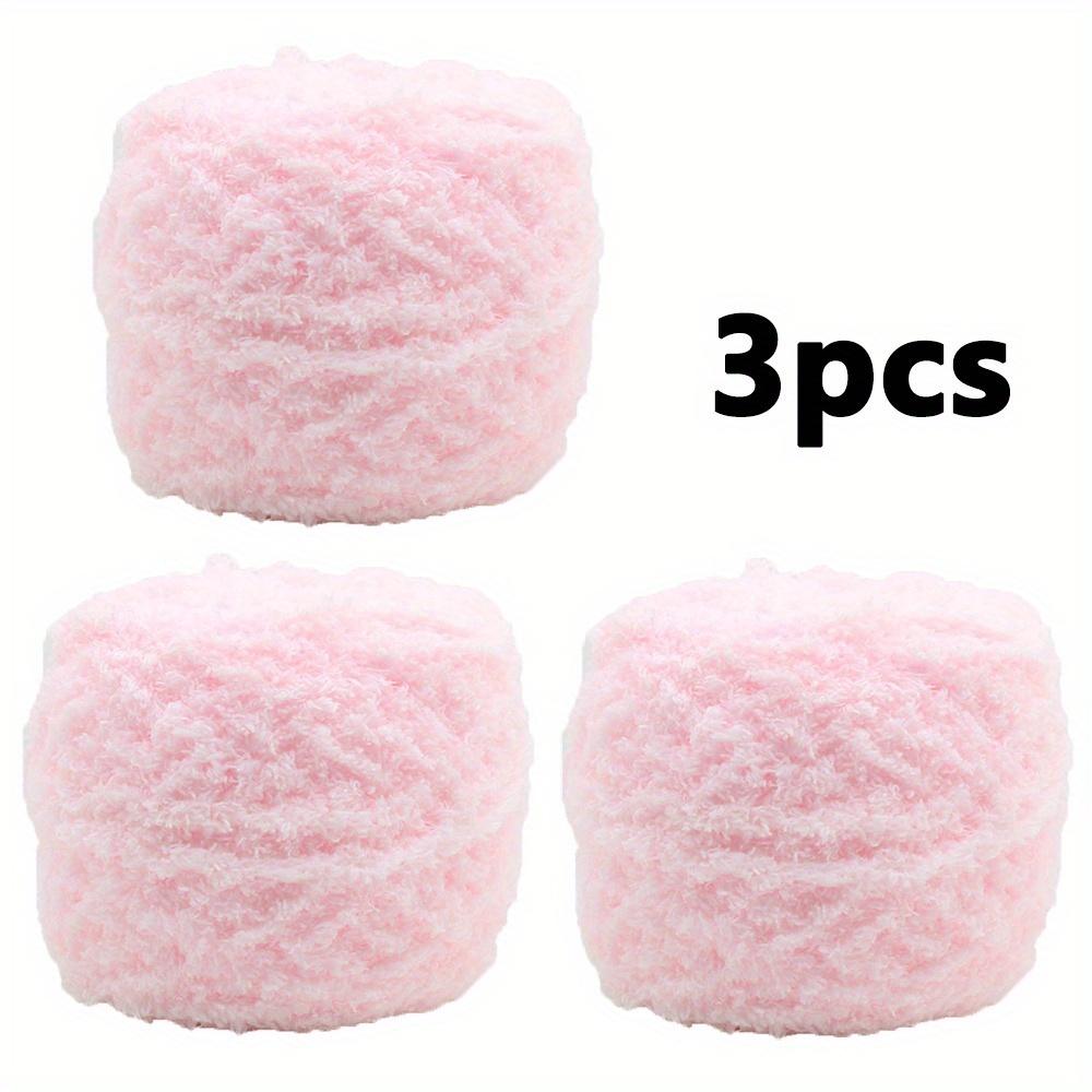 3pcs Soft & Chunky Fluffy Chenille Knit Yarn Perfect for Knitting Crocheting Cozy Blankets Hats & Sweaters Ideal for Crafting Projects