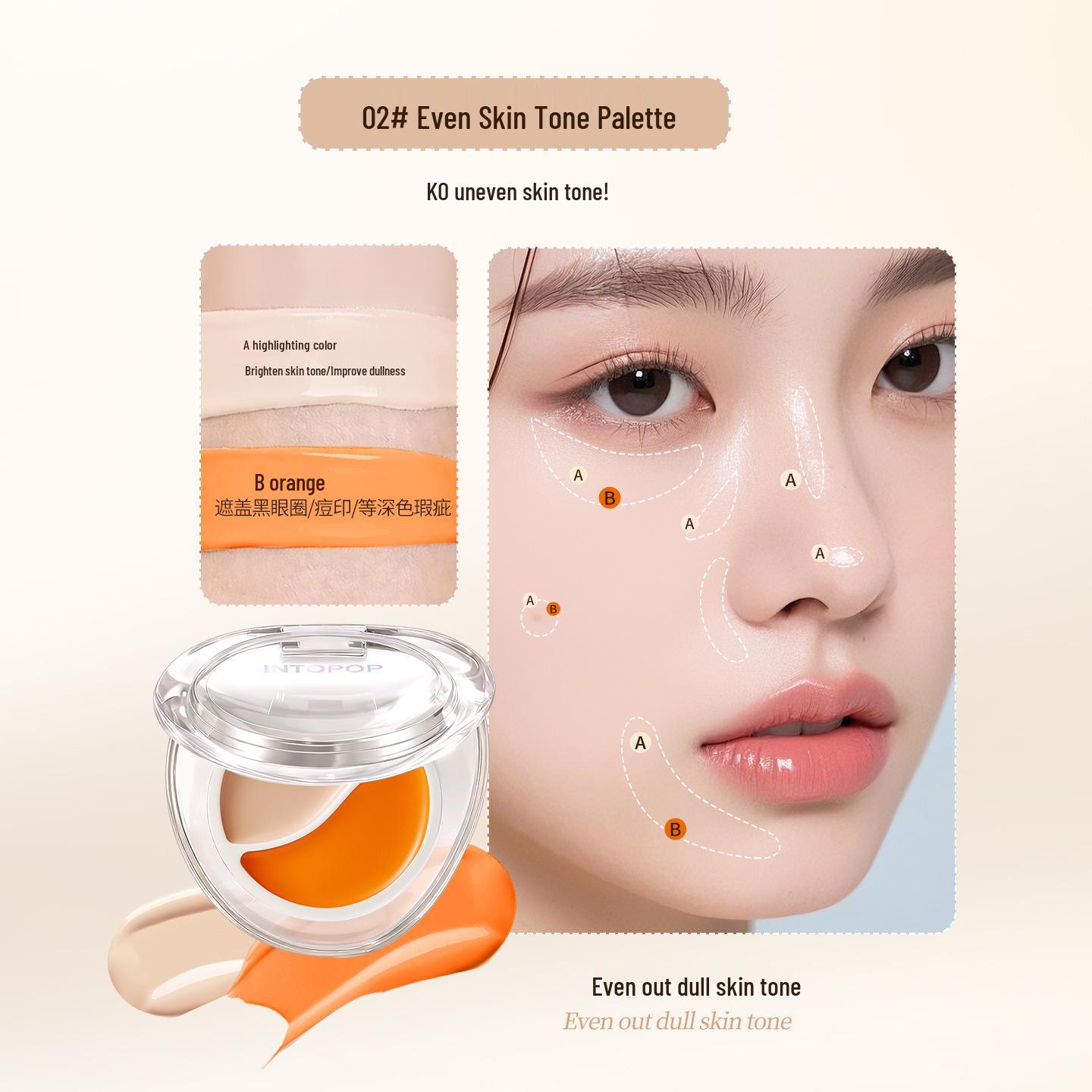 INTOPOP Dual-Tone Concealer: Hydrating, Blemish, Dark Circle, and Imperfection Coverage, Ideal for Students.