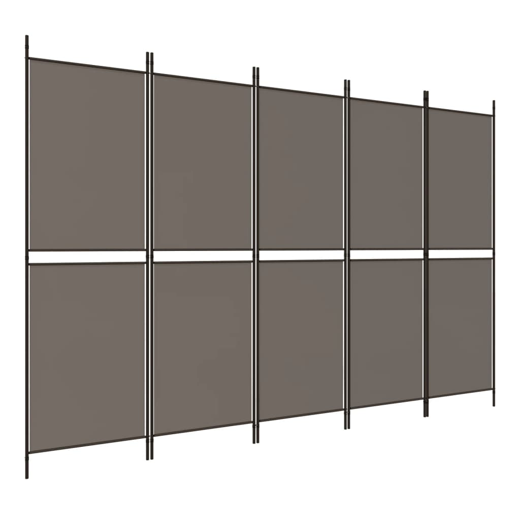 Vidaxl 5-Panel Room Divider, Anthracite, 250X220 Cm, Fabric