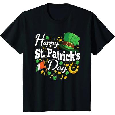 Happy St. Patricks Day Shamrock Irish Saint Patricks Day T-Shirt Graphic Cotton Daily Four Seasons Tees Harajuku