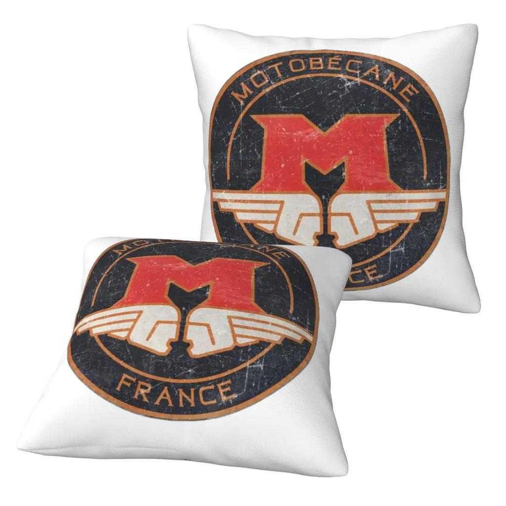 Motobecane Retro Badge 2 Pcs Square Pillowcase Pillow Cover Cushion Decor Comfort Throw Pillow For Home Sofa
