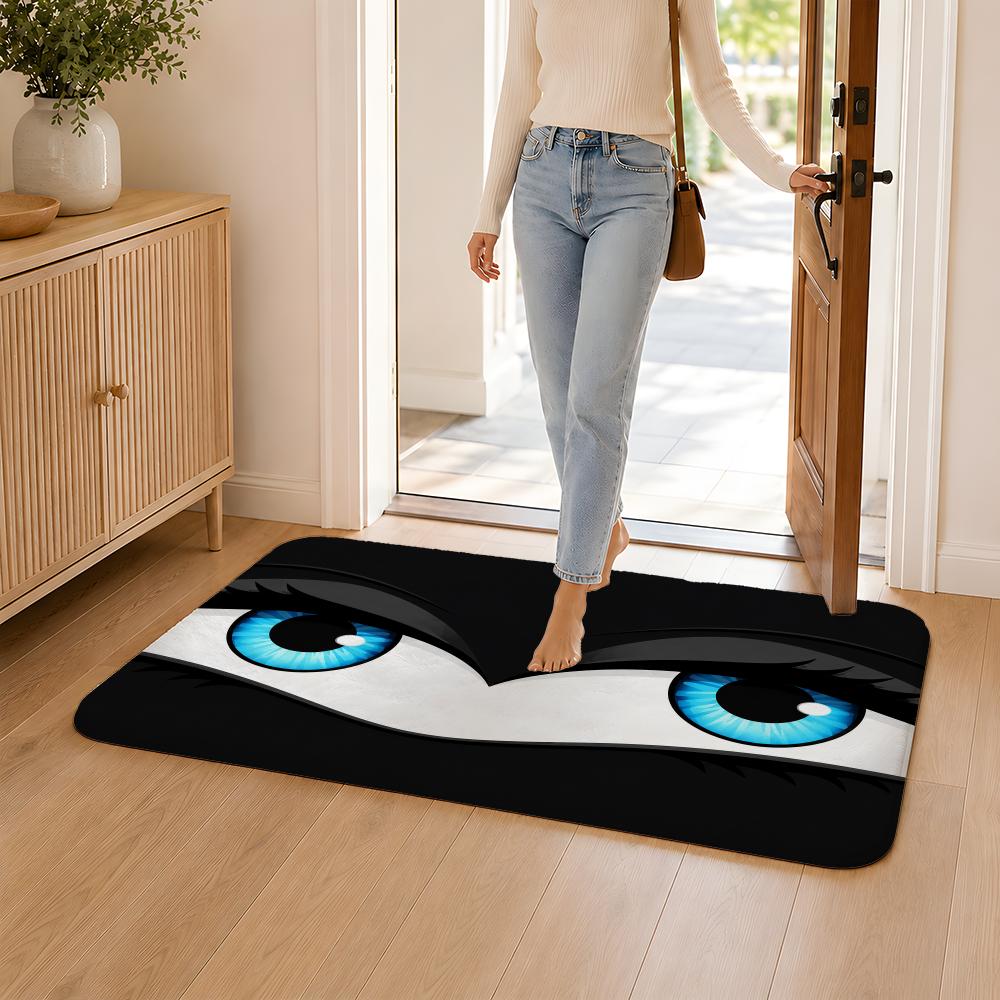 Enchanting Eyes Floor Mat Flannel Rug Non Slip Absorbent Soft Washable For Entryway Hallway Bathroom Kitchen Decor