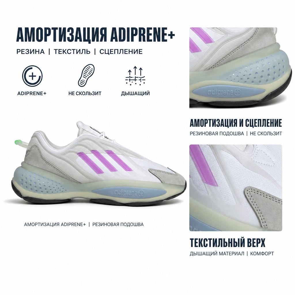adidas Ozrah White Sonic Fuchsia Unisex Sneakers Cloud-White Ambient-Sky H04207