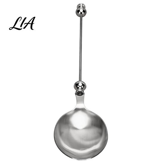 Metal Salad Spoon Beadable Stainless Steel Spoon, DIY Beaded Dessert with Blank Handle Handle, 2-in-1 Kitchen Fork Flatware Tableware