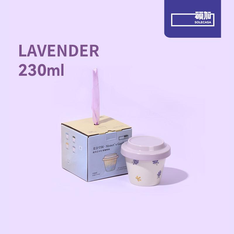 

COLECASA Ceramic Mugs Lavender Coffee Cups and Saucers Creative Afternoon teacup Breakfast Milk Mug Girl Gift Coffee Water cups 220-400ml