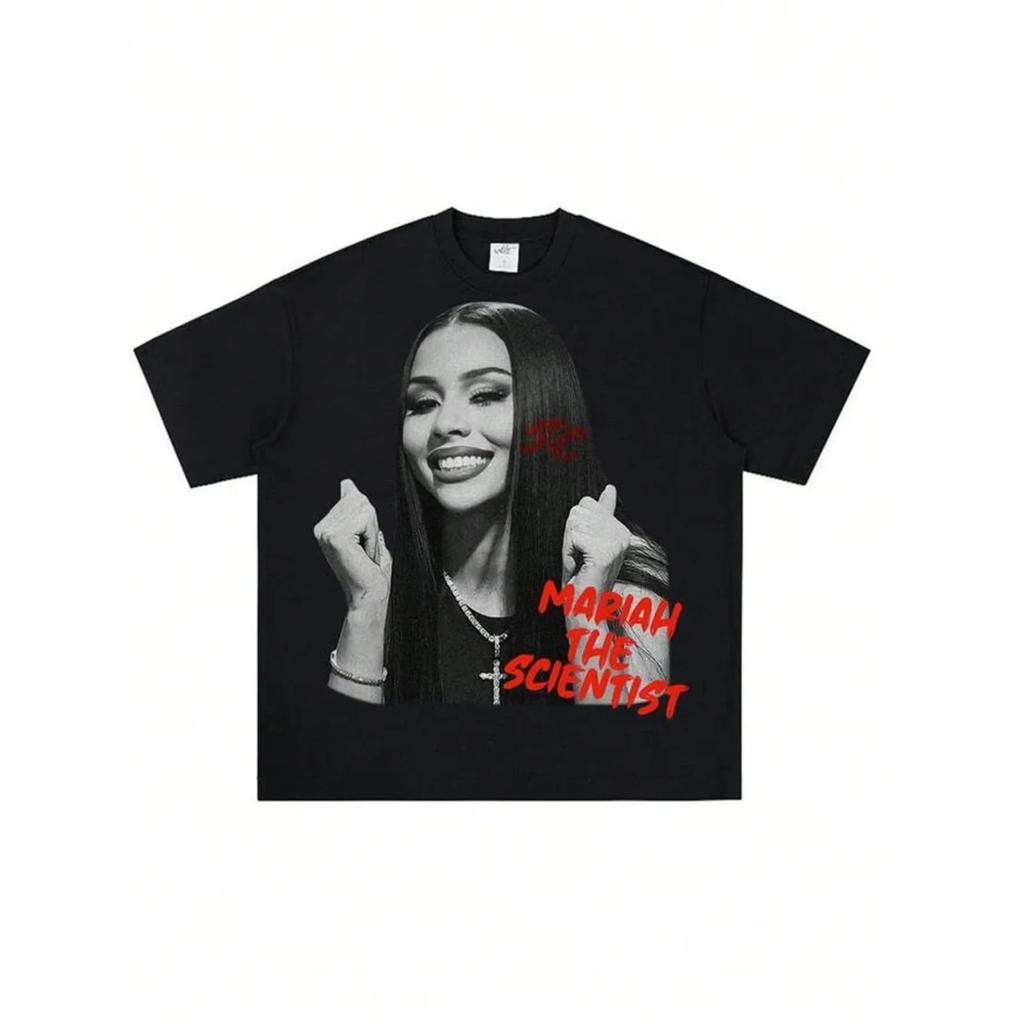The Scientist Street Hip Hop T-Shirt Classic Big Face Print Crew Neck Short Sleeve Men Women Top Y2K Harajuku Street Cotton Tees