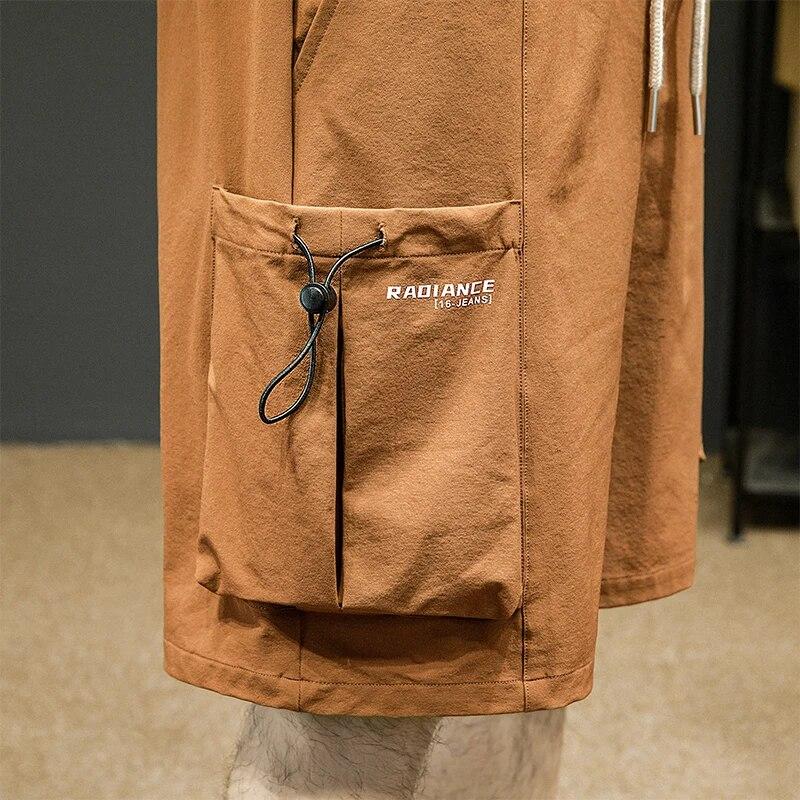 Y2K Loose Cargo Shorts Men Casual Loose Sports Short Pants Men Korean Fashion Overalls Shorts Mens Streetwear Multi-Pocket