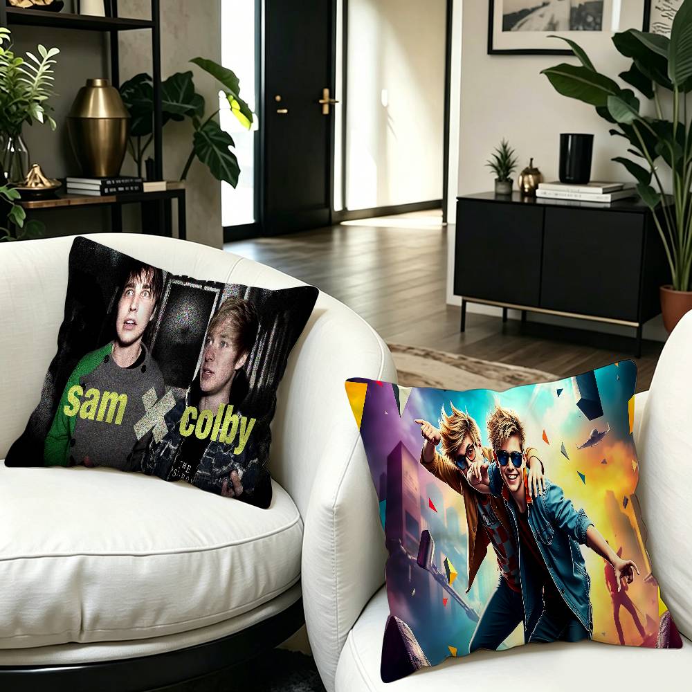 S-Sam And Colby XPLR Cushion Cover Pillowcase Upholstery Sofa Throw Pillow Home Decor Pillowcas