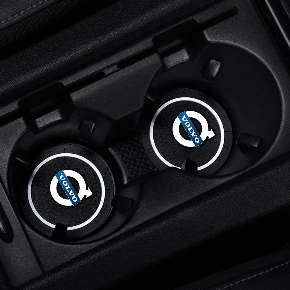 

2Pcs Silicone Car Coaster Water Cup Slot Mat Anti-slip Pad For Volvo XC90 V90 V60 XC60 V40 S80 S60 S90 C40 XC40 V70 XC70