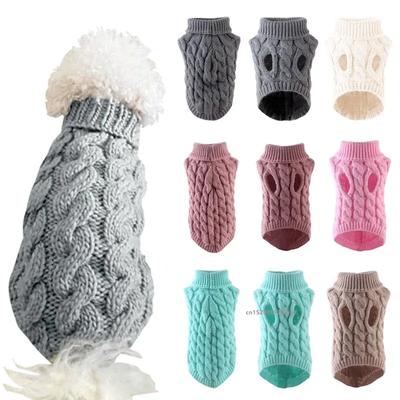 Puppy Sweaters High Collar for Small Medium Dogs Cats Clothes Winter Warm Pet Turtleneck Chihuahua Vest Soft Yorkie Coat Jacket