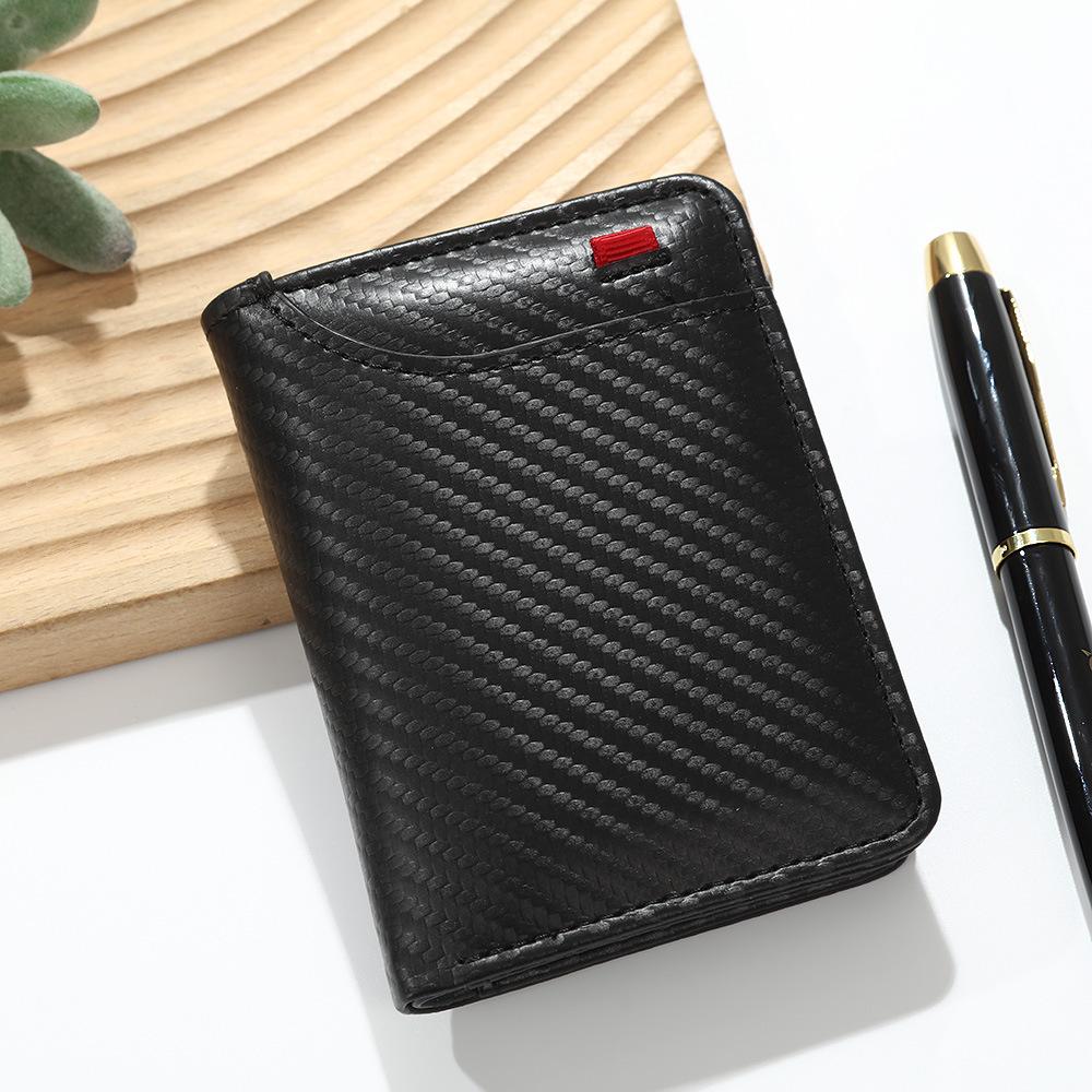 Men’s Slim Bifold Wallet, Compact PU Leather Card Holder with Multiple Card Slots, Cash Pocket, ID Window, Minimalist Small Wallet for Everyday Carry