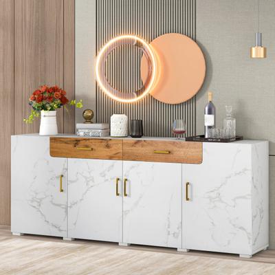 Storage Cabinet High Stability with 4 Doors Sturdy Construction Smooth Edge Easy Installation Item Storage Living Room Storage Cabinet Free-Standing