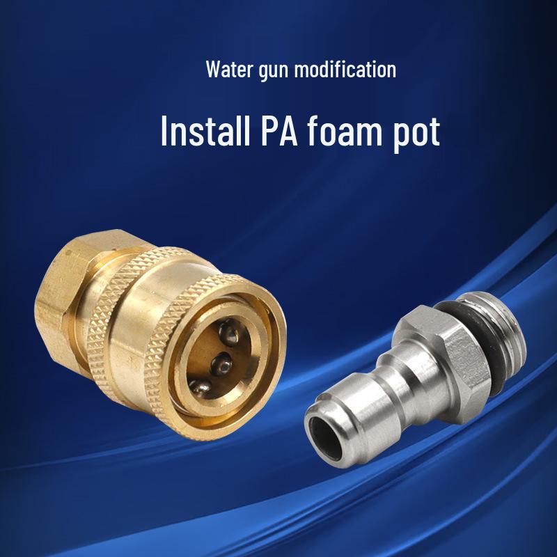 M14*1.5 Male/Female Thread High-Pressure Washer Gun Connector - 1/4 Quick Connect Water Gun Accessory