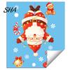 Decorative Glass Stickers for Bathroom Santa Claus Christmas Static Window Clings, with Snowflake Bear Festive Atmosphere Decorations Home Bell