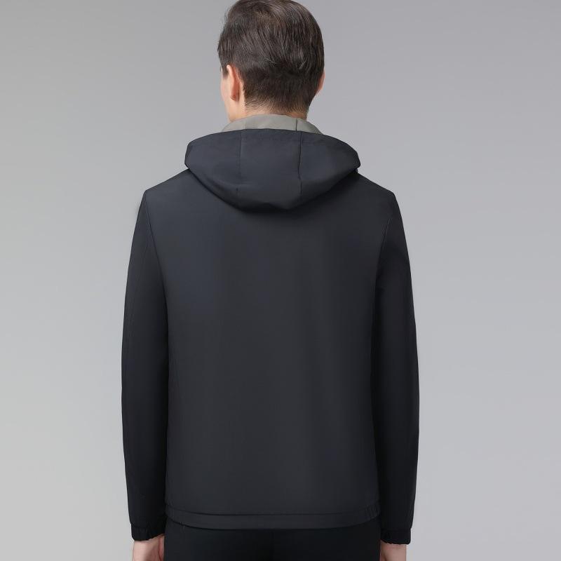 Mulberry Silk Jacket Men's Autumn Middle-aged Business Casual Double-sided Top Dad Wear Removable Hat Men's Jacket