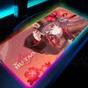 Cute Girl Genshin Impact RGB Mouse Pad Hu Tao Mousepad Kawaii Table Large Size Computer Mats Anime Keyboard E-Sports Accessories