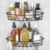Metal Corner Bathroom Shelf For Shower Black Organizer 2pcs