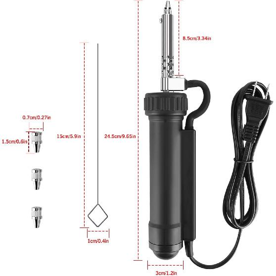 Solder sucker,Automatic Desoldering Pump Vacuum, Electric Solder Tin Sucker, Electric Desoldering Pump Automatic Vacuum Solder Sucker US Plug AC 110V