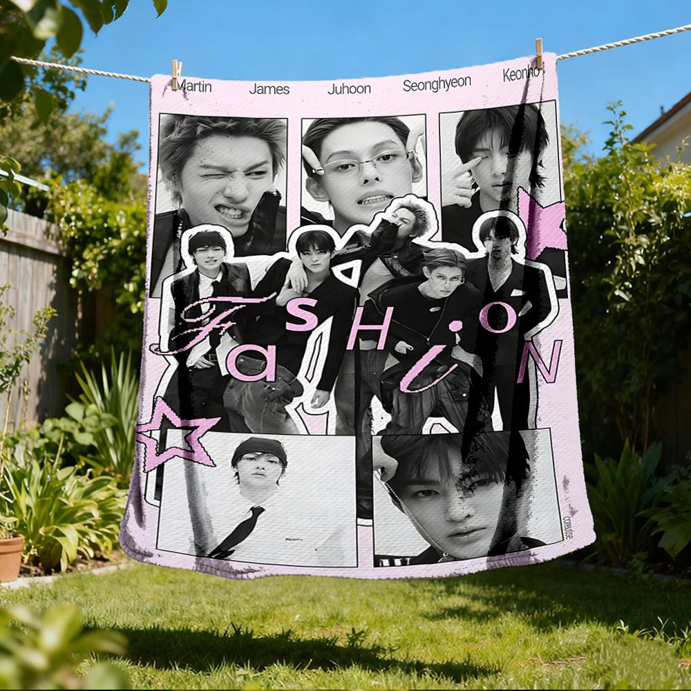 1 шт. Cortis, K-pop, Уличный персонализированный фланелевый плед, Мягкий, легкий персонализированный фланелевый плед, Цифровая печать, 80x120cm