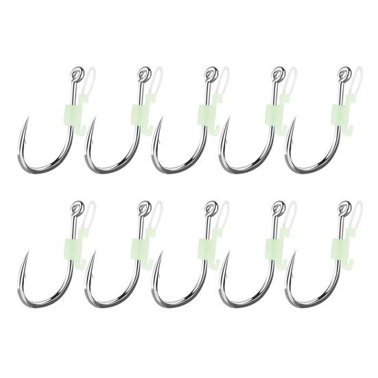 3/10/20/30Pcs Luminous Live Shrimp Fixing Hook Heavy Duty Metal Barbed Fishhook Freshwater Saltwater Catfish Bass Fishing Hook Fishing Accessories