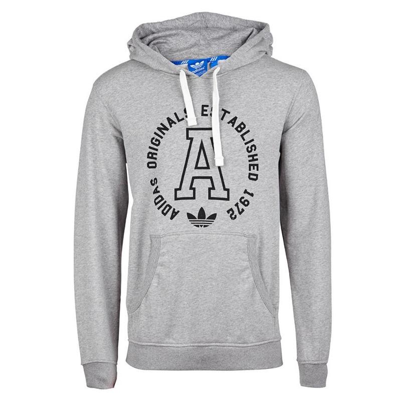 Adidas Originals Lifestyle Letter Logo Pullover Hoodie Men Gray M69889 S